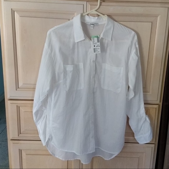Papaya Tops - 🆕 Papaya: White Button-Down Shirt